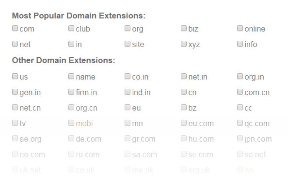Domain names & extensions